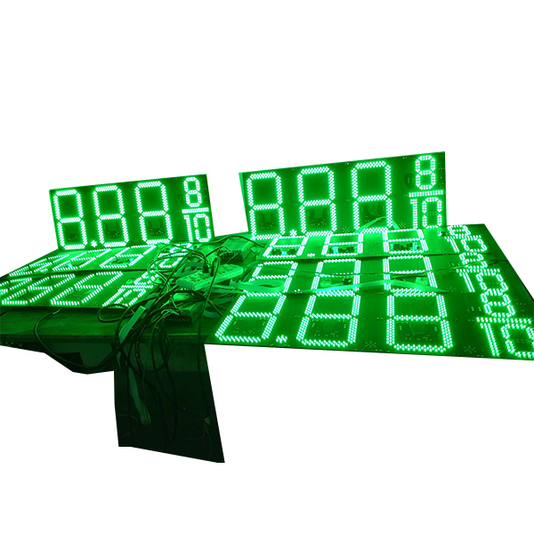 12 inch green LED gas station price sign