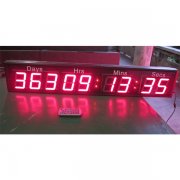 Days and time LED clock 4 inch high numbers
